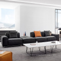 Italian minimalist living room 7 seater leather sofas